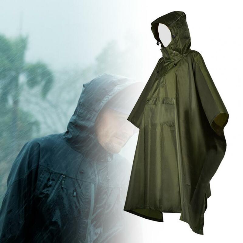 80% HOTRaincoat Hooded กันน้ำ Unisex เสื้อกันหนาวฝน Poncho กับพ็อกเก็ตสำหรับ Mountaineering