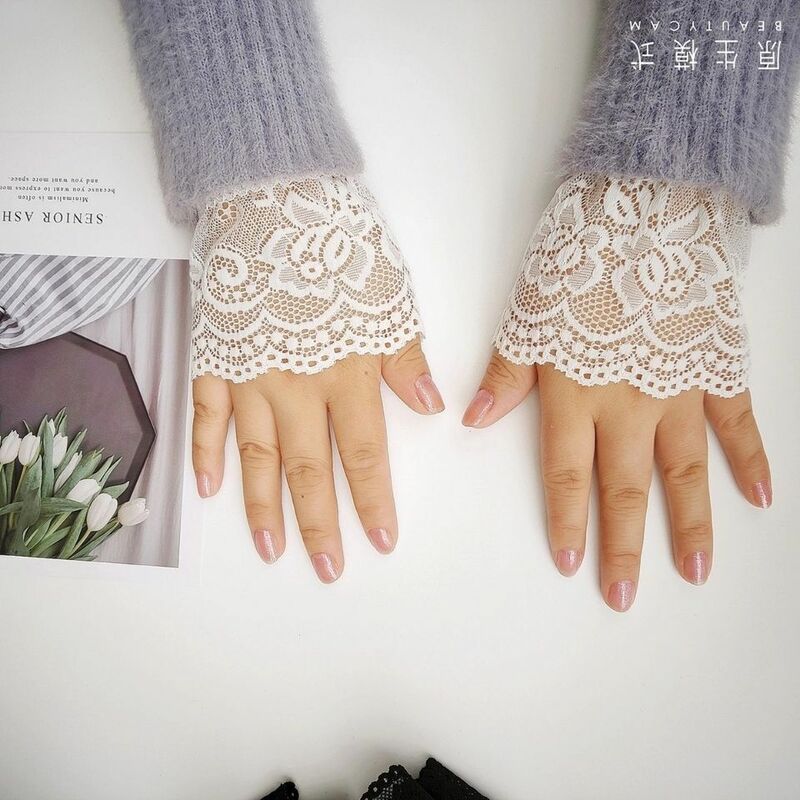 New Korean version princess fan false lace cuff lady gloves hand cuff lace false sleeve dance performance bracelet
