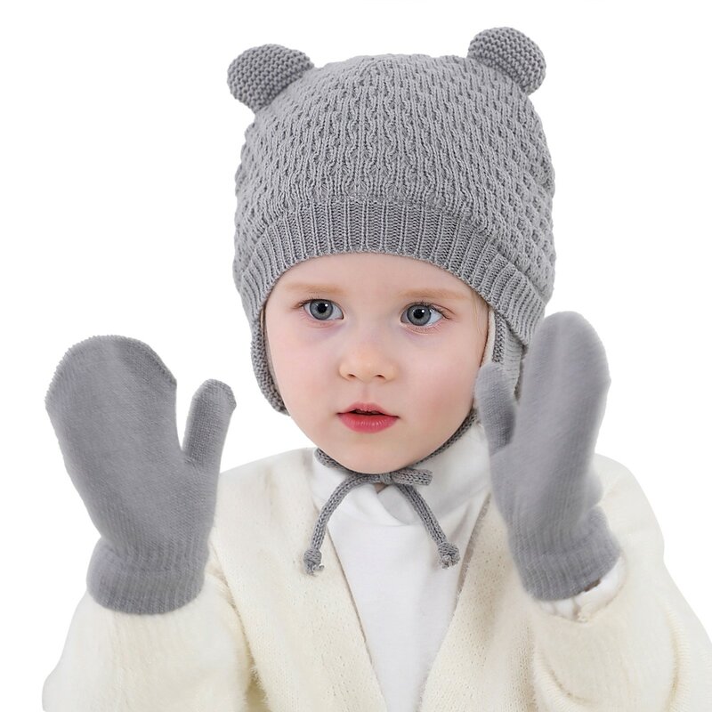 Chapéu de lã chapéu de malha bonito do bebê das crianças chapéu de malha chapéu de lã conjunto quente bebê menina menino chapéu gorro crianças chapéu para recém-nascido