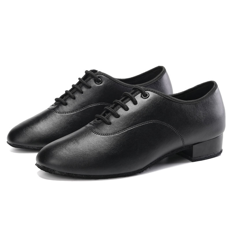 SWDZM – chaussures de danse en cuir pour hommes adultes, noires, à la mode, pour salle de bal latine, souples, taille 38-44