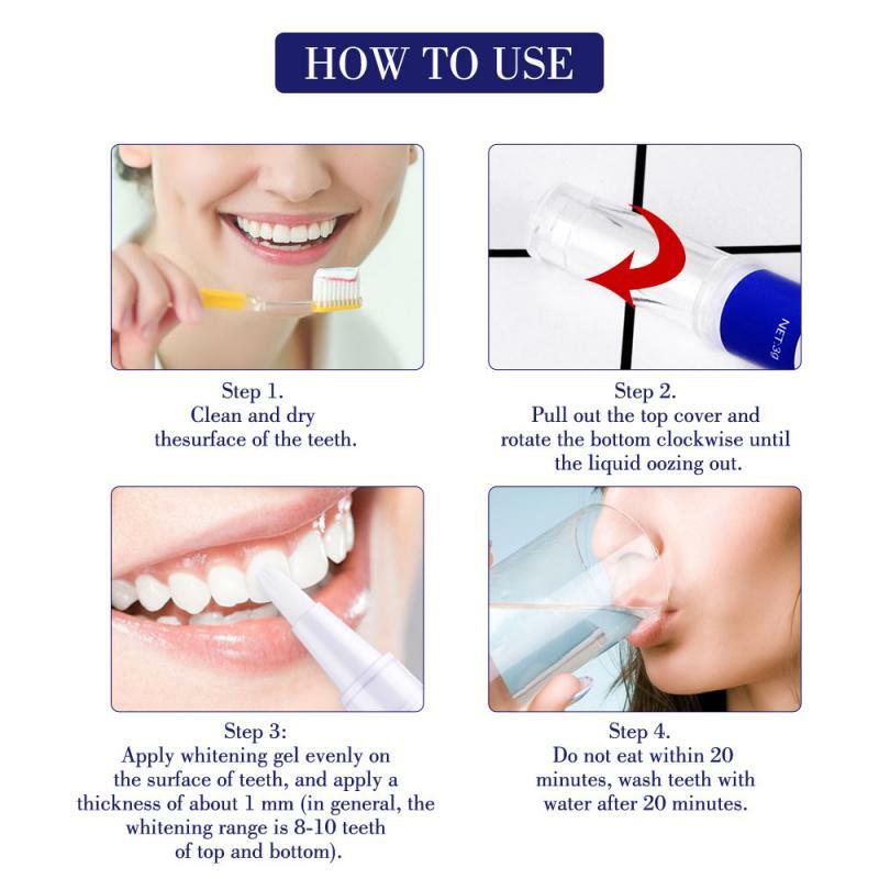 1PC Gel de peróxido de la limpieza de los dientes blanqueamiento Kit de Cuidado Oral bolígrafo blanqueador para dientes herramienta eficiente blanqueamiento de dientes blanqueamiento
