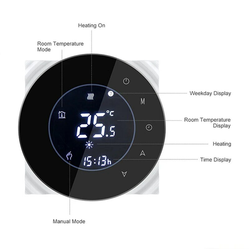Lonsonho Tuya สมาร์ท WiFi Thermostat 220V อุณหภูมิ Controller สำหรับชั้นหม้อไอน้ำความร้อนสมาร์ททำงานร่วมกับ Alexa Google Home