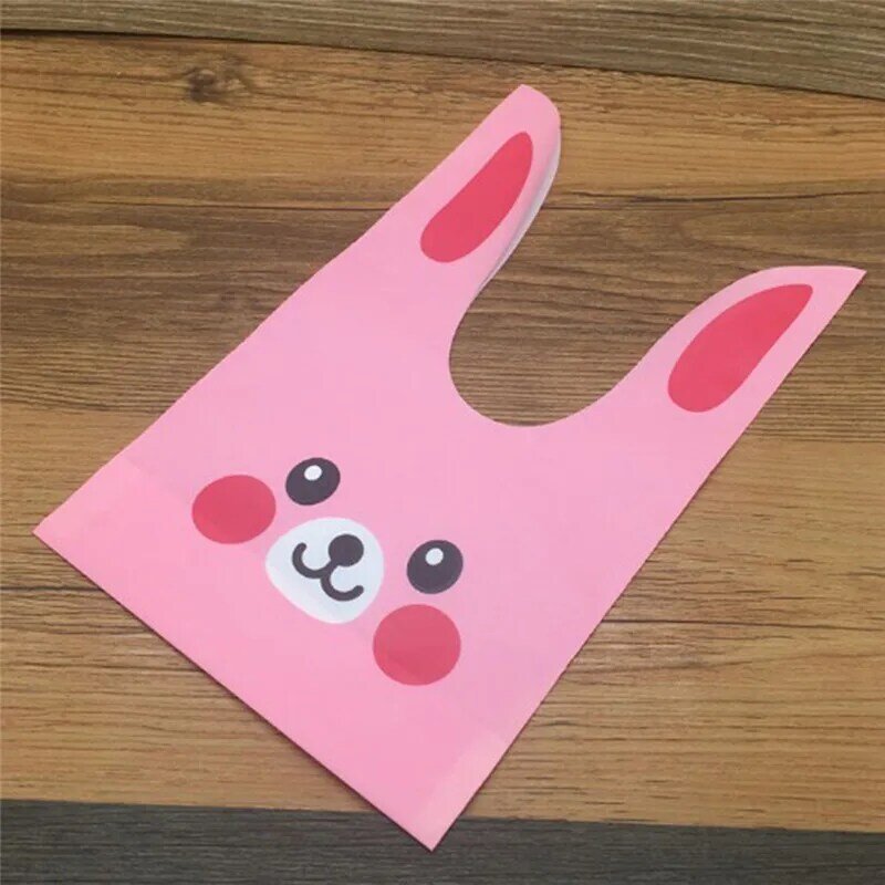 Imixlot 50Pcs/Lot Cute Rabbit Ears Cookie Biscuit Bag Wedding Birthday Festival Party Gift Bags Candy bag Party Supplies