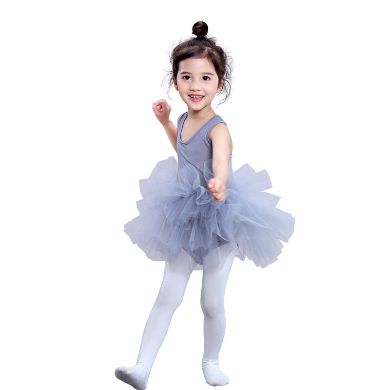 Kids Girl Tutu Dress Children Ballet Leotard Dance Dress Sleeveless Tie-Dye Party Performance Clothes Costume Princess 2-8T