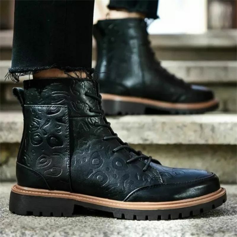 Мужские ботинки челси из искусственной кожи XM386, Элегантные классические ботинки на шнуровке, повседневные модные зимние боевые ботинки, цв...
