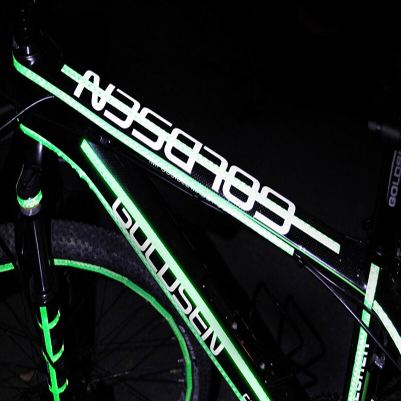 Pegatina reflectante verde para motocicleta y coche, pegatina reflectante anticolisión para Contorno de bicicleta, alta calidad, 8m, 1 rollo