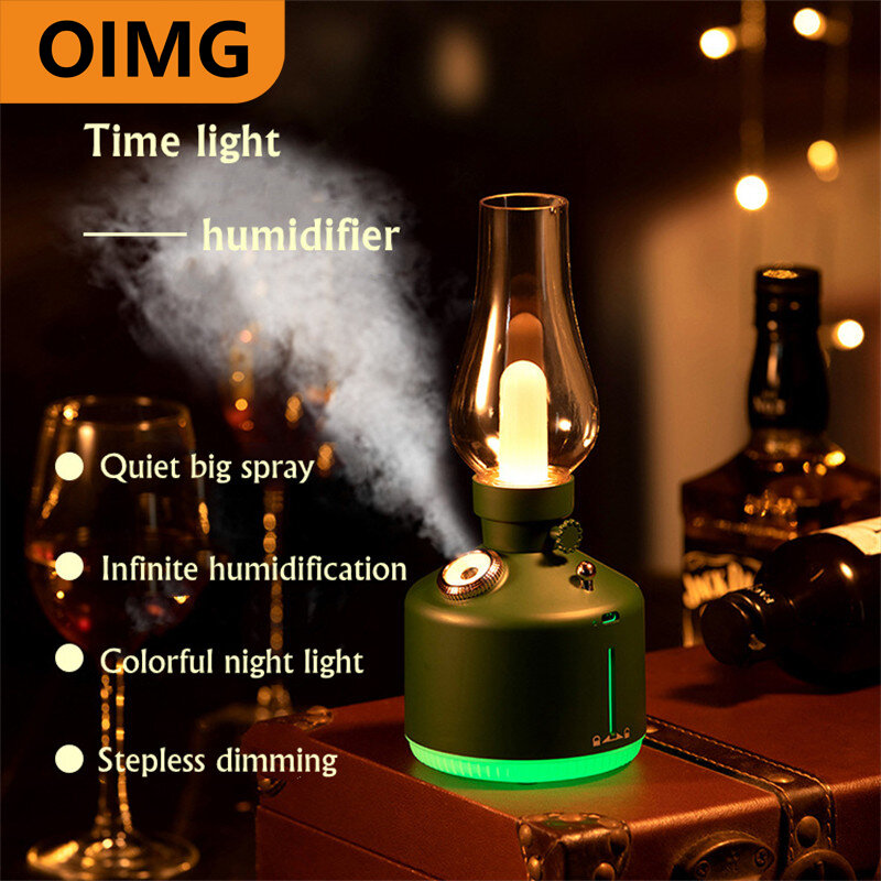 2021New Flame Air Humidifier Wireless Aroma Diffuser USB Rechargeable Essential Oil 7Color Lights Cool Mist For Christmas Gift