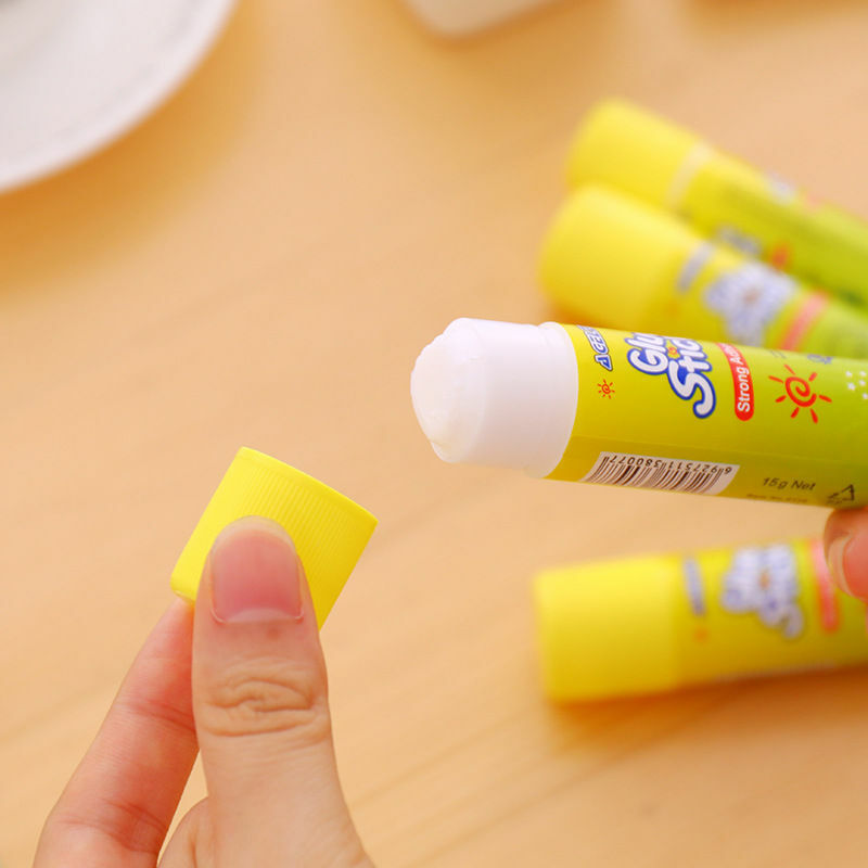 5Pcs 15g solid yellow glue, high viscosity solid glue, used for household sticky paper stationery Office School