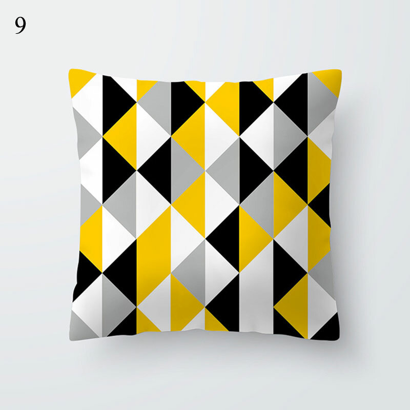 Capa de almofada moderna amarela, capa de almofada geométrica de lance para casa, decoração de sofá, fronhas quadradas, 45*45cm