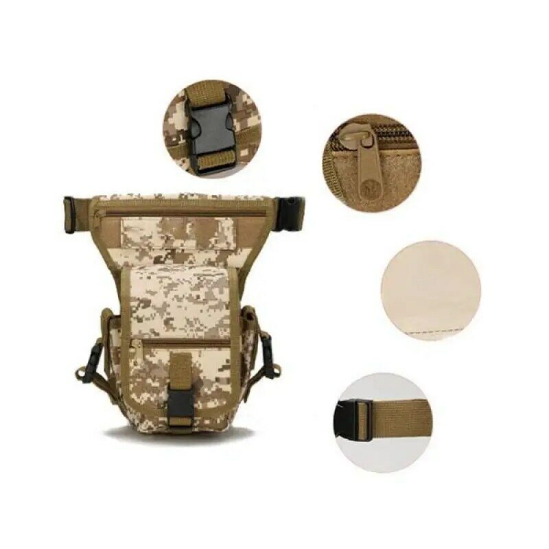Поясная Сумка в стиле милитари, забавная тактическая мужская сумочка на бедро, портативный поясной кошелек для ног, камуфляжная поясная сум...