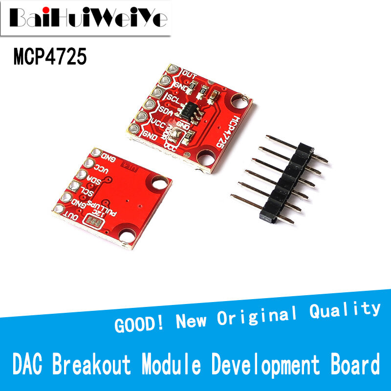 MCP4725 I2C DAC 브레이크 아웃 모듈 개발 Arduino 2.7V-5.5V DAC 디지털 컨버터 모듈, 1pcs