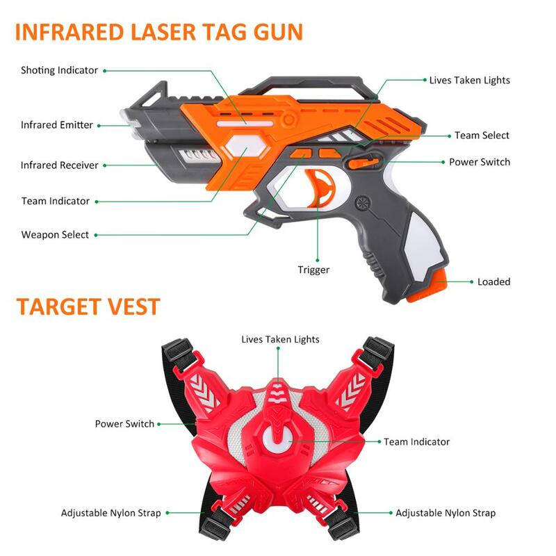 Pistolas de juguete infrarrojas con etiqueta láser eléctrica, Kit de Batalla Láser, juegos de interacción para niños, deportes al aire libre e interior