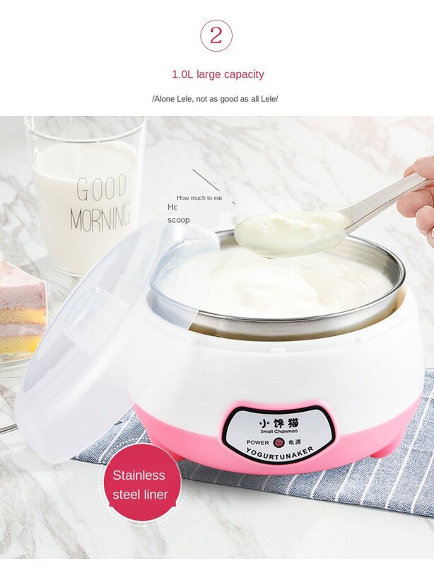 Haushalt Joghurt Maschine Automatische Mini Große Kapazität Edelstahl Joghurt Maschine Konstante Temperatur Natto Fermenter