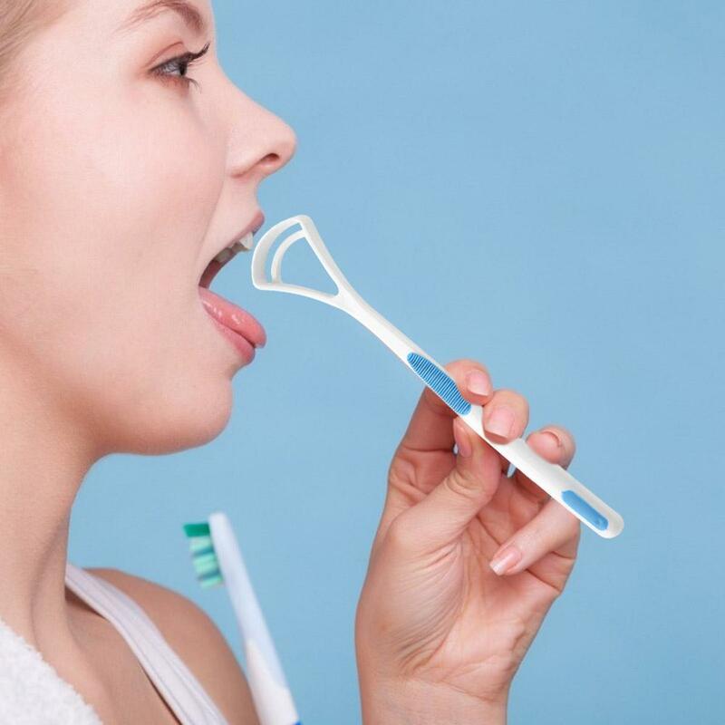 Língua escova raspador de língua limpador dental oral cuidados ferramenta de limpeza de língua