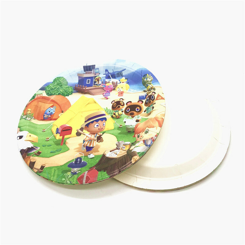 Animal Crossing New Horizons Game Party Decorations Disposable Tableware Happy Birthday Flag Cup Plate Tablecloth Party Supplies