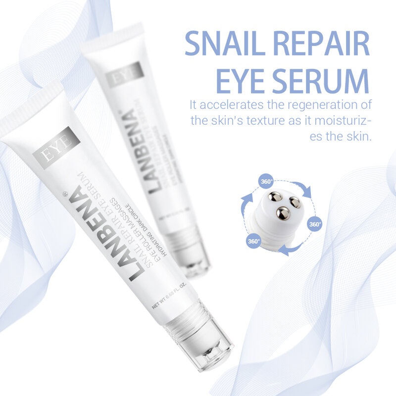 Snail Repair Eye Serum Eye Cream Remove Dark Circle Moisturizing Anti Aging Whitening Effective Relieve Fatigue Portable