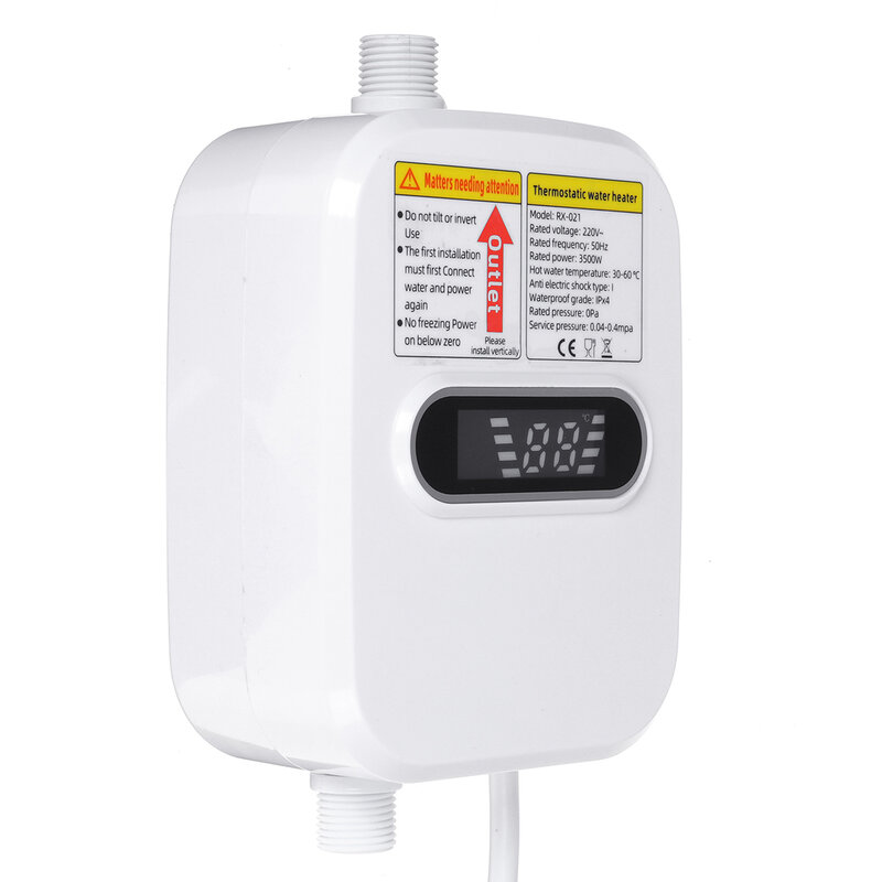 RX-21,3500 Вт мгновенный Электрический водонагреватель 3S, нагреватель для ванной и кухни, безрезервуарный водонагреватель с дисплеем температу...
