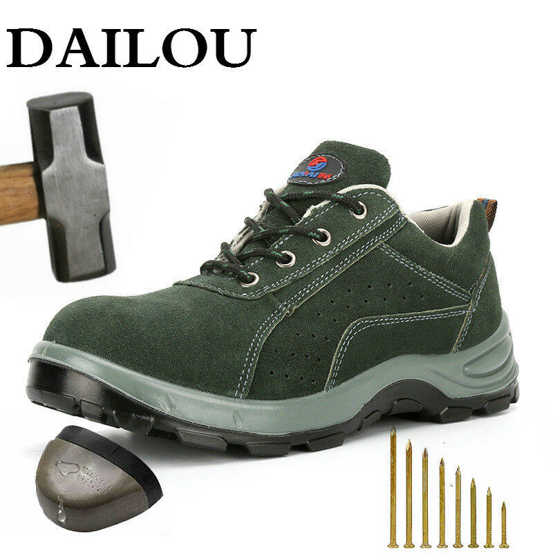 DAILOU Men's Safety Shoes Boots Steel Toe Winter Sneakers New Design Anti-static Construction Safety Men's Sneakers Dropshipping