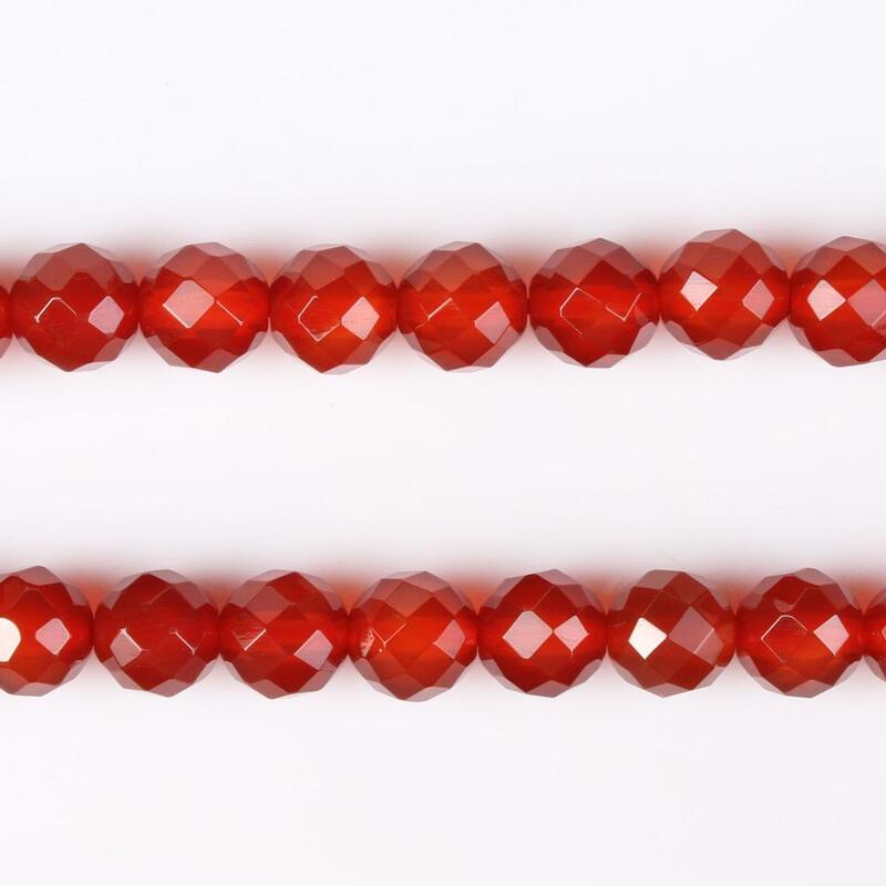 Natural Red Agate 64Facet Fine Gemstone 6 8 10mm Round Loose Beads Accessories for Bracelet Necklace Earring DIY Jewelry Making