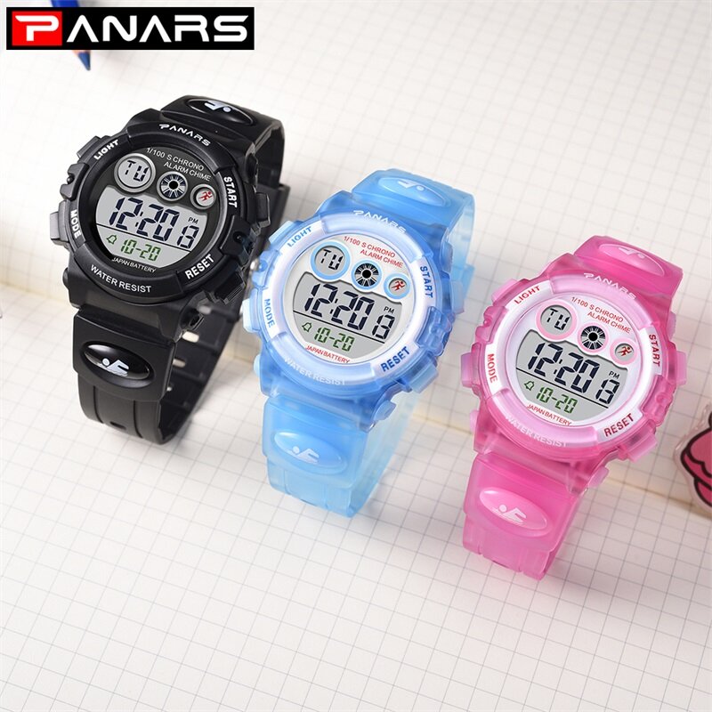 Dzieci zegarki sportowe wodoodporny zegarek cyfrowy dzieci podświetlany Alarm stoper elektroniczny zegarek na rękę dla chłopców dziewcząt zegar