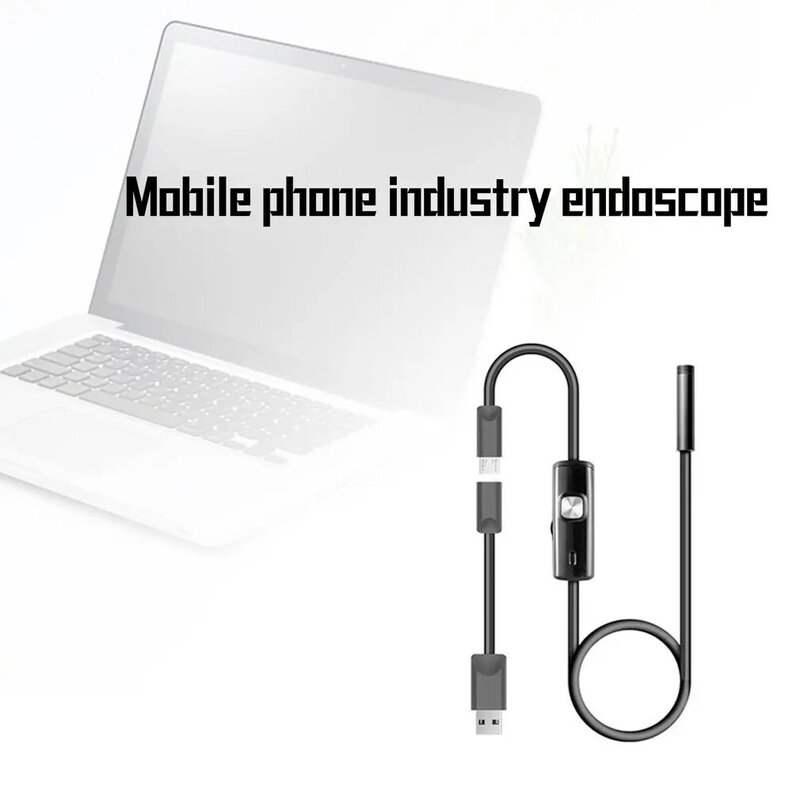 2M 1M 5.5mm 7mm Endoscope Camera Flexible IP67 Waterproof Inspection Borescope Camera for Android PC Notebook 6LEDs Adjustable
