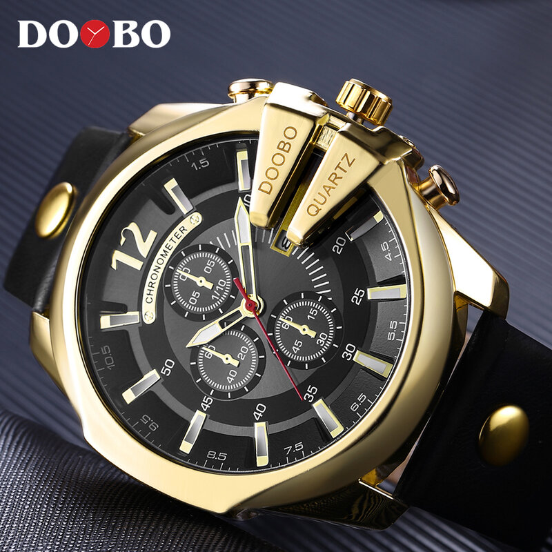 Часы наручные DOOBO Мужские кварцевые, брендовые Роскошные спортивные в стиле милитари, с большим циферблатом