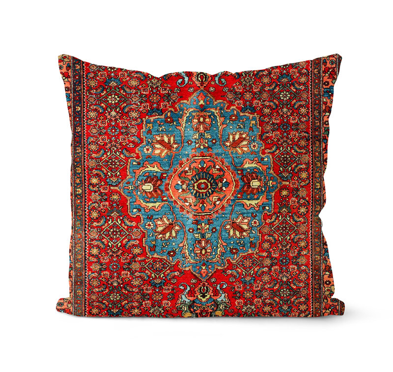 Persia-funda de cojín bohemio con estampado de alfombra, fundas de almohada decorativas para sofá, silla, hogar