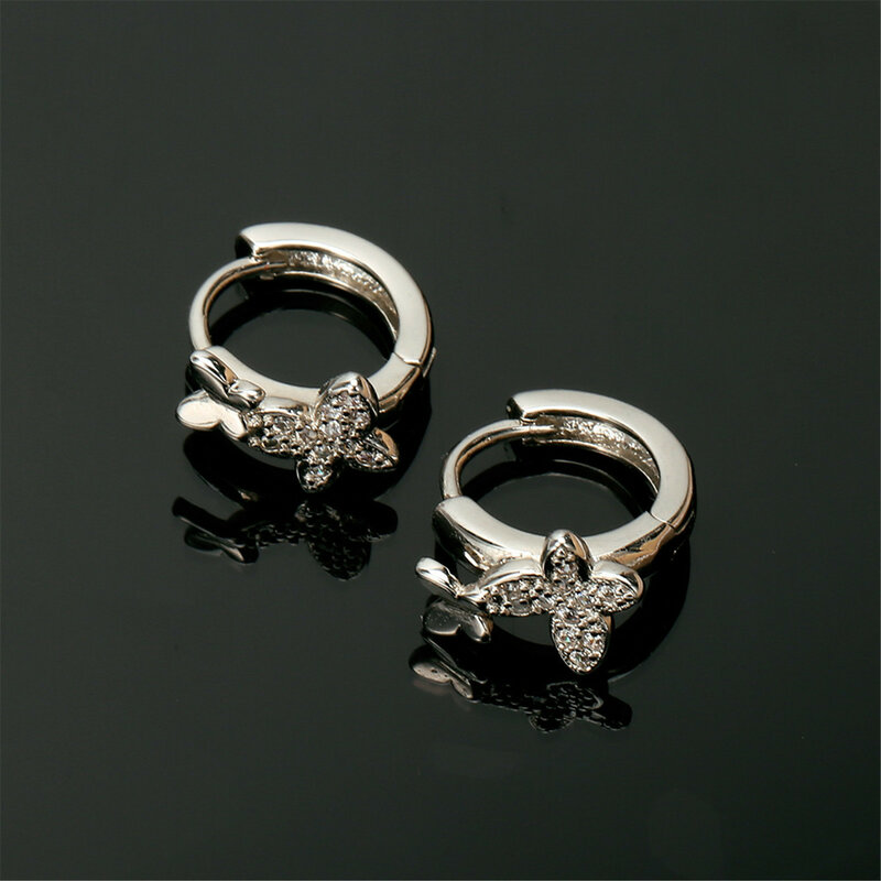 Solid 925 Sterling Silver Butterfly Stud Earrings Bee Cactus Feather Star Rivet Pendant Bridal Wedding Earrings Jewellery C2