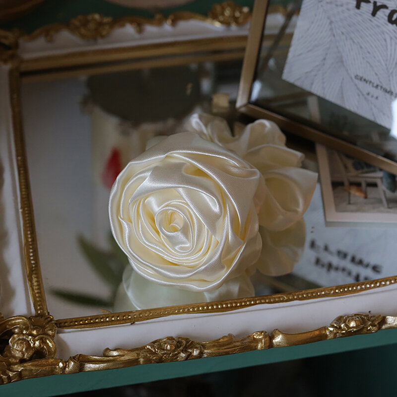 Molande-Rosa Artificial para dama de honor y novia, banda elástica para el pelo, accesorios para el cabello de boda, joyería