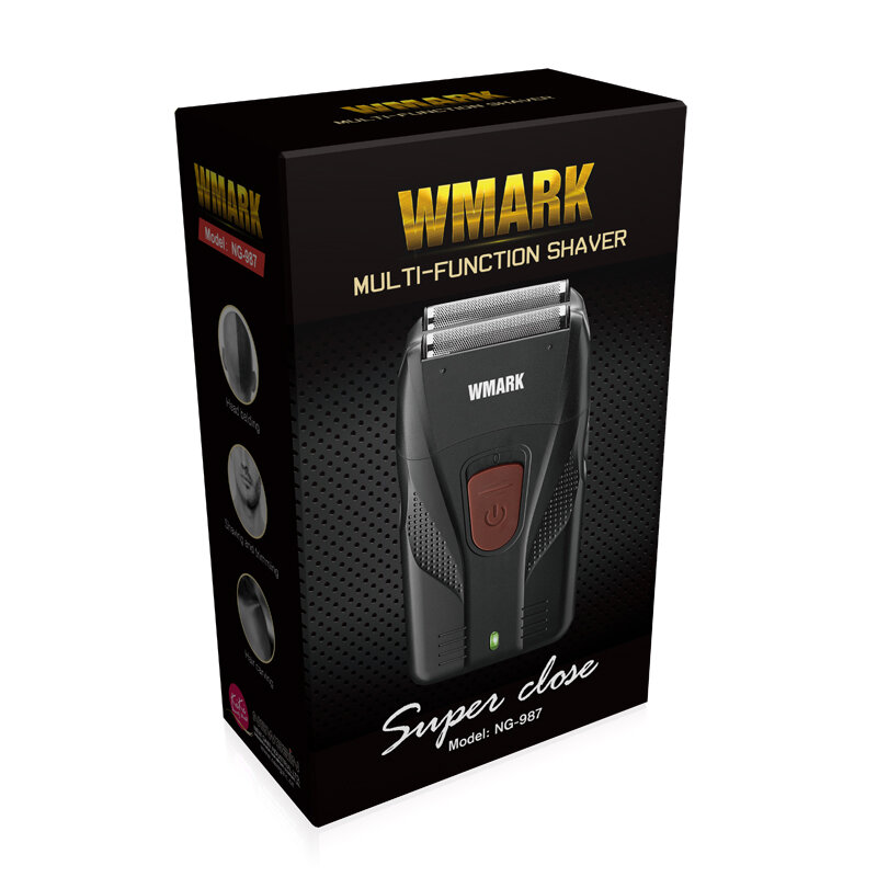 WMARK – Rasoir électrique NG-987 rechargeable par USB,machine à raser les têtes, tondeuse de coupe à huile Push white, barbier nouveau,
