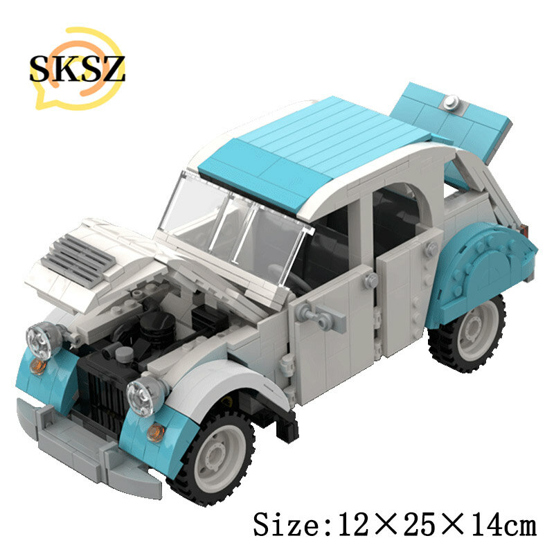 MOC Citroen 2CV Dolly Simulation Car Collection Model Building Blocks Diy Bricks Educational Toys for Kids Xmas Gifts 760pcs