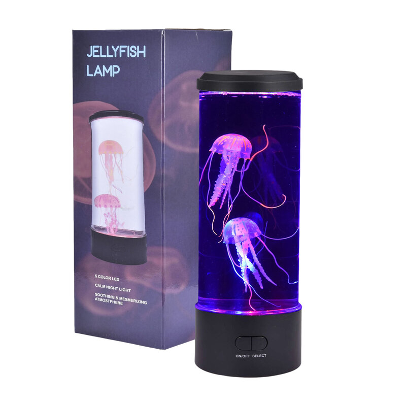 LED Jellyfish Lava Lamp Colorful Bedroom Night Light Simulation Jellyfish Aquarium Tank Light For Home Bedroom Office Decor