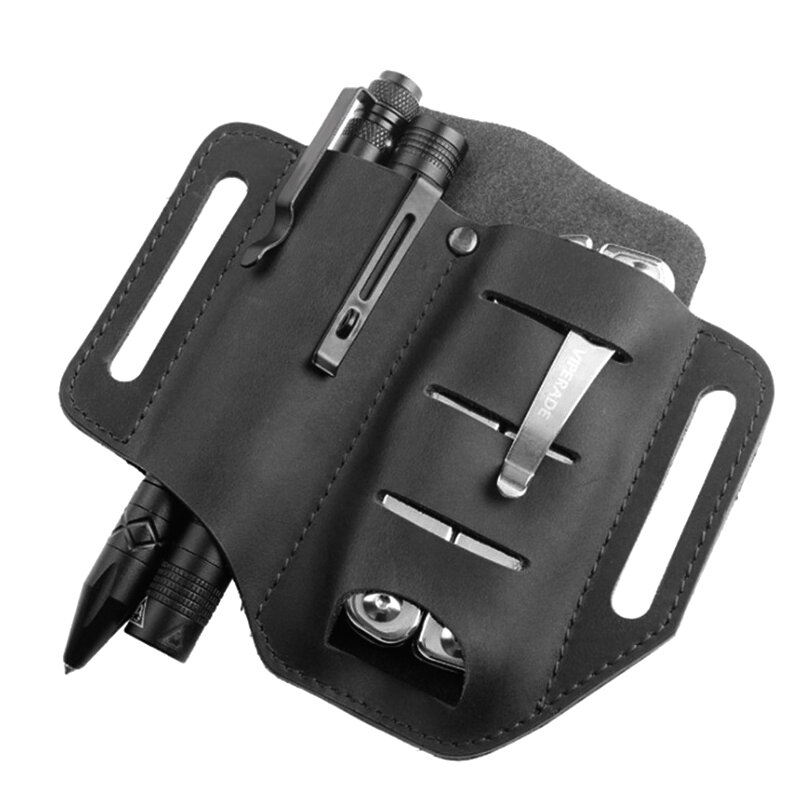 Pochette de rangement en cuir PU, porte-outil multifonctionnel, sac de rangement pour stylo, sacoche de rangement pour l'extérieur MD7