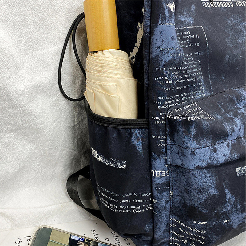 Original Backpack Men Vintage Teenager Travel College Printing Cloth Fabric Business Bag 1114