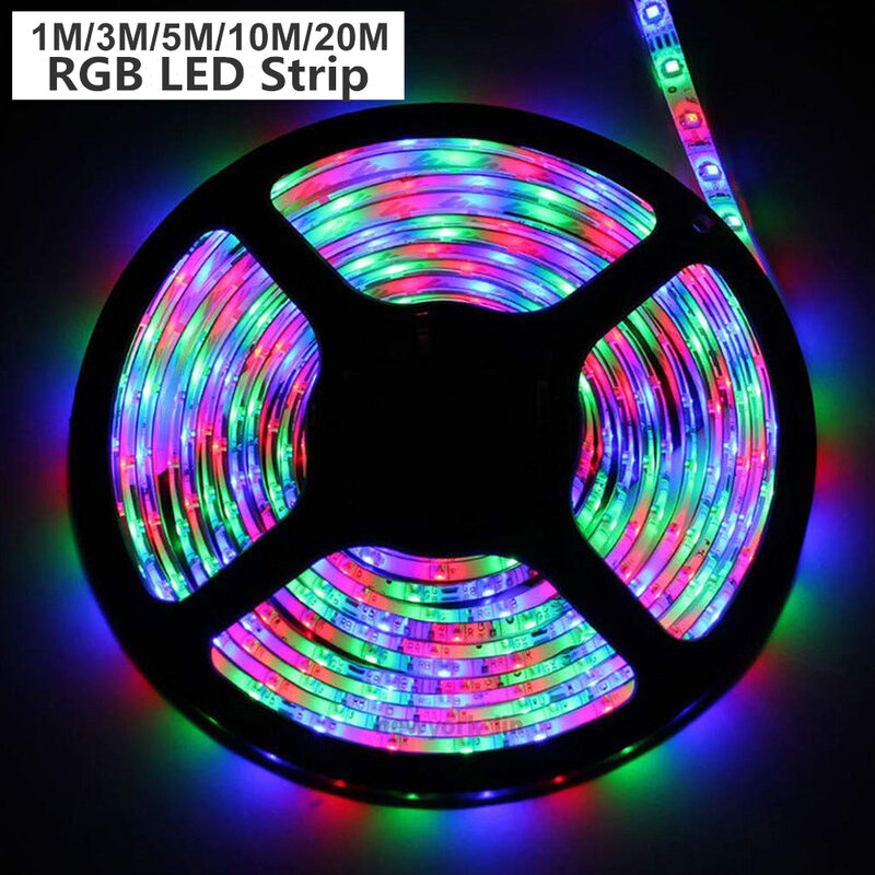 1m/3m/5m/10m/20m RGB LED Strip 3528 SMD LED Strips Light USB Night Lamp RGB Tape DC12V Ribbon Flexible Stripe with Controller