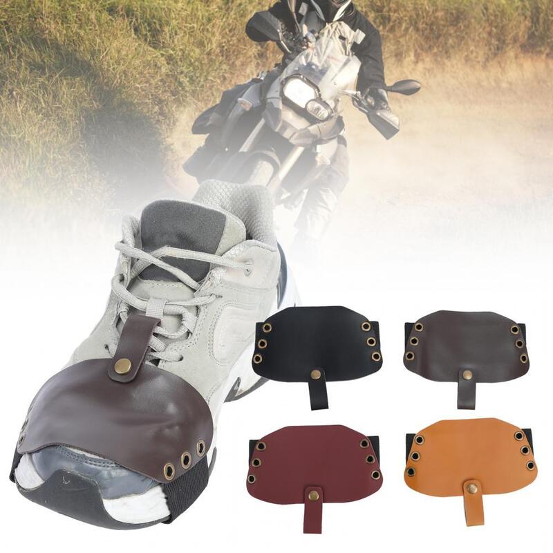 1Pc Motorcycle Shoe Cover Protective Wear Resistant Faux Leather Gear Shift Pad Boot Protector for Motorbike
