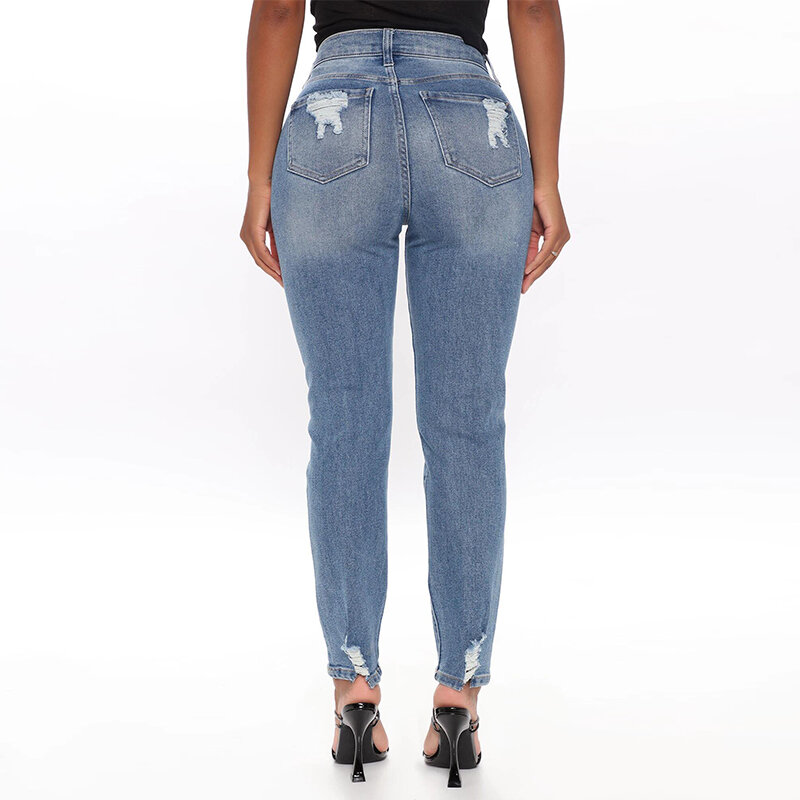 Difiupai Womens Broek Vantage Ripped Skinny Jeans Hoge Taille Casual Comfort Denim Hoge Stretch