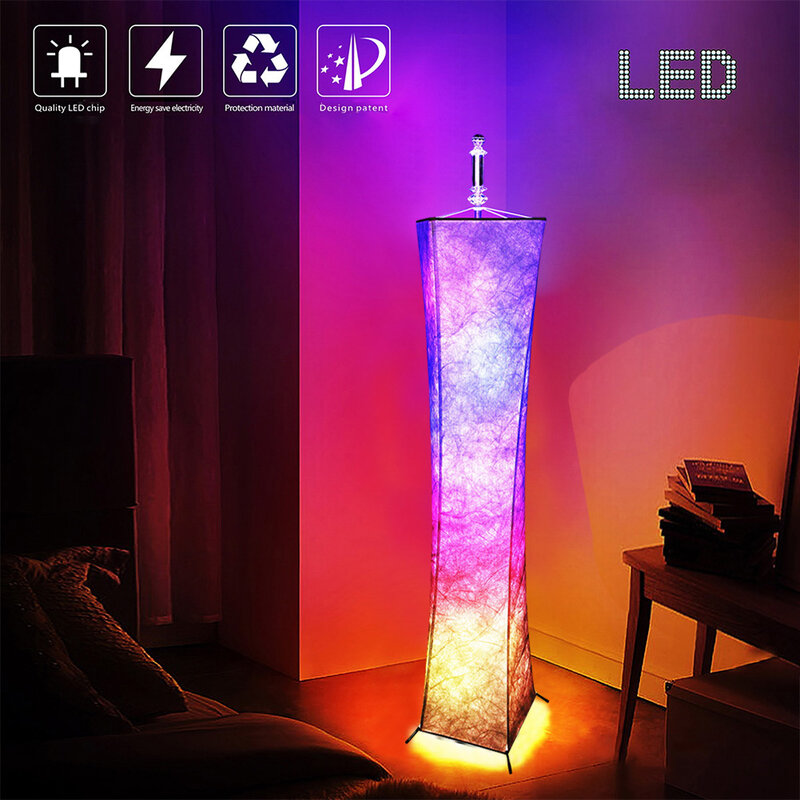 With Remote Control Timing 2.4G LED Floor Lamp Hotel RGB Color Changing Bedroom Home Decor Office Modern Brightness Adjustable