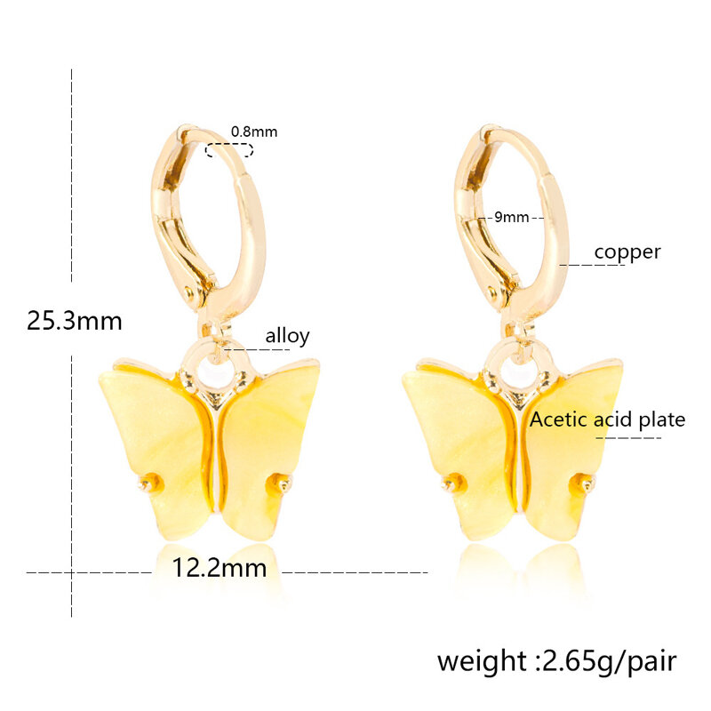 Nette Tropfen Schmetterling Form Ohrringe für Frauen Neue Mode Elegante Einfache Ohrringe für Mädchen Party Zubehör Eardrop Feine Schmuck