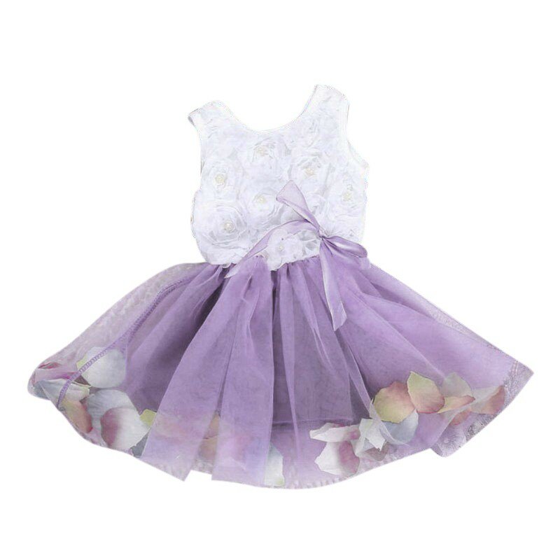 2020 Baby Kids Girls Sleeveless Clothes Princess Christmas Birthday Halloween Pageant Party Lace Bow Dress Tutu Formal Dresses