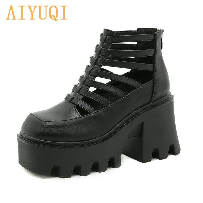 AIYUQI/женские сандалии новые женские летние сандалии в римском стиле на толстой подошве женские сандалии на платформе с высоким каблуком