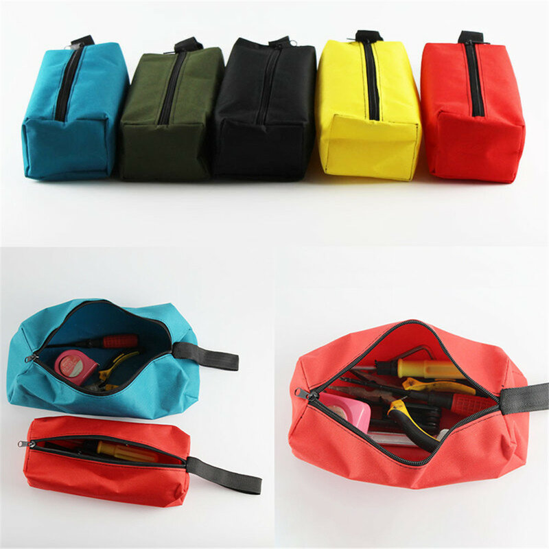 Oxford Canvas Waterproof Storage Hand Tool Bag Screws Nails Drill Bit Metal Parts Fishing Travel Makeup Organizer Pouch Bag Case