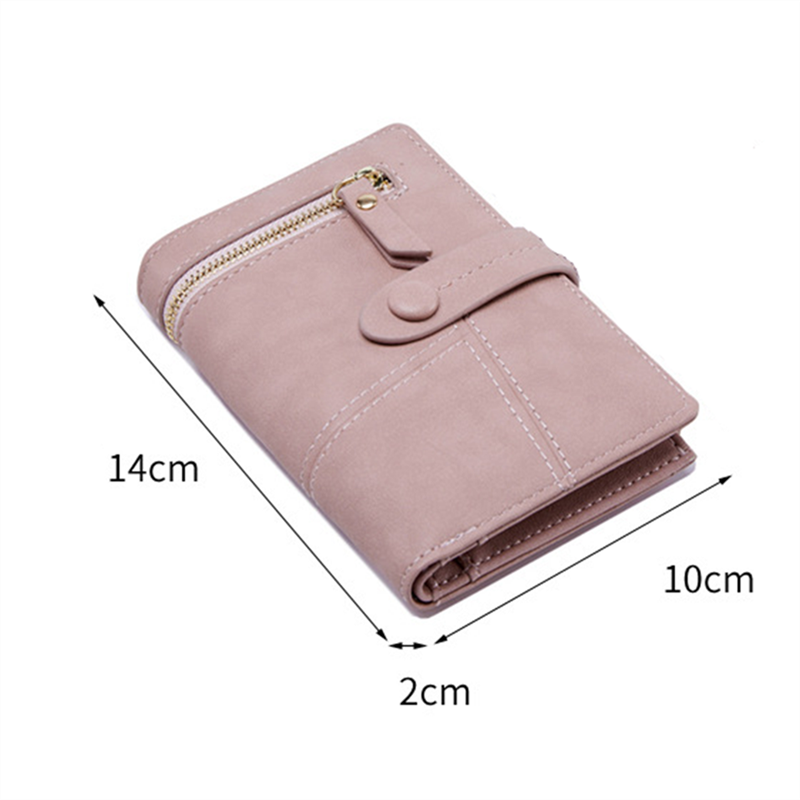 Portefeuille court multifonction en cuir PU pour femmes, porte-monnaie à loquet à fermeture éclair, porte-cartes, mode coréenne