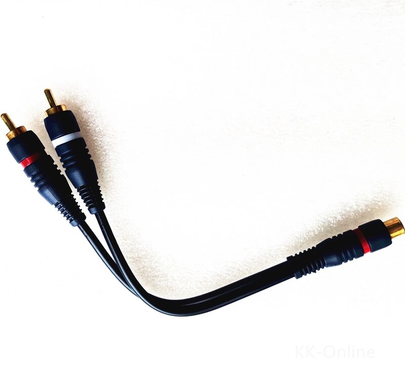 Divisor de Cable de Audio, convertidor de altavoz dorado, 2 RCA a 1 RCA hembra a macho a hembra