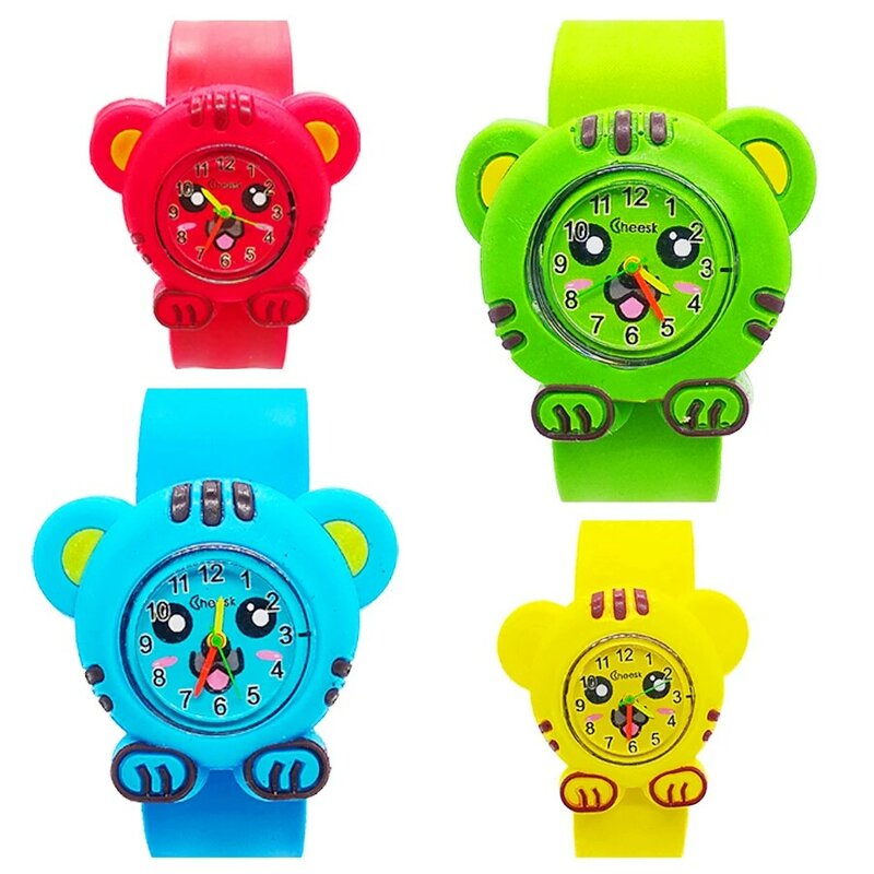 도매 2021 새로운 호랑이 장난감 어린이 시계 시계 학생 어린이 소년 소녀 시계 실리콘 키즈 시계 Relogio Masculino