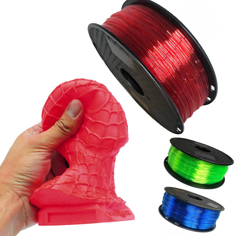 Filamento de impresión 3D, filamentos flexibles de TPU, plástico para  impresora 3D, materiales de impresión de 1,75mm, Blanco, Negro, etc.  Colores / Electrónica para oficina