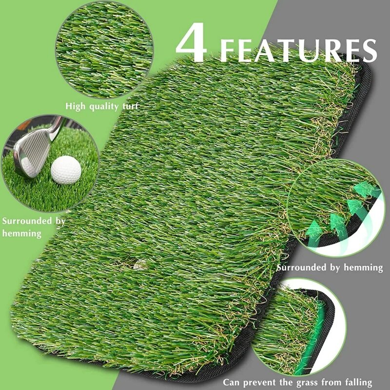 Tapis de Golf Portable, tapis de frappe de Golf sur gazon, 14.5x10.6 pouces, Mini tapis de frappe de Golf professionnel pour G