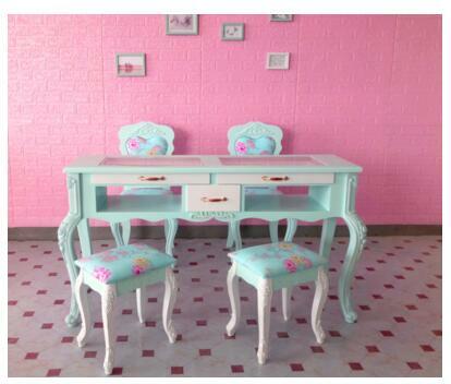 American manicure table and chair set single double three person manicure table glass economy manicure shop manicure table