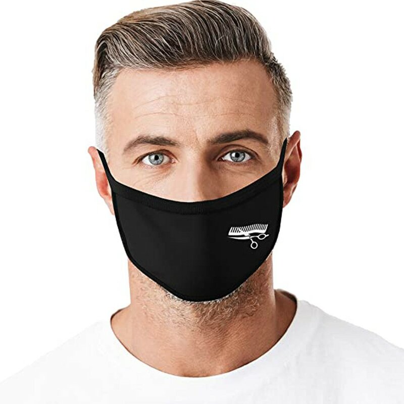 1pc máscaras faciais cabeleireiros moda impressão máscaras reutilizáveis máscara lavável boca de algodão máscaras de rosto novo 2021 mascarilla navidad