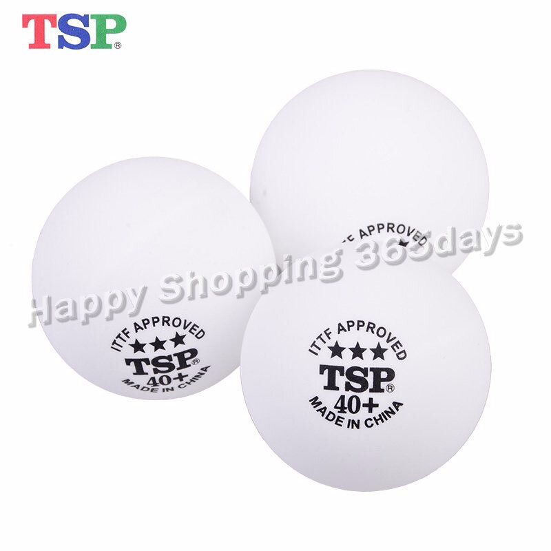 TSP 3-Star 40mm+ Poly Table Tennis Balls (Seamed) New Material Plastic Ping Pong Balls ITTF Approved